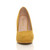 Front view of Mustard Suede High Heel Platform Court Shoes Front view of Mustard Suede High Heel Platform Court Shoes