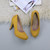 Mustard Suede High Heel Platform Court Shoes
