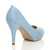 Back right side view of Pale Blue Suede High Heel Platform Court Shoes Back right side view of Pale Blue Suede High Heel Platform Court Shoes