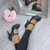 Black Glitter High Heel Platform Mary Jane Court Shoes
