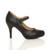 Right side view of Black PU High Heel Platform Mary Jane Court Shoes
