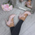 Closeup view of features of Champagne Pink Satin High Heel Platform Mary Jane Court Shoes