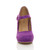 Front view of Purple Suede High Heel Platform Mary Jane Court Shoes