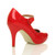Back right side view of Red Patent High Heel Platform Mary Jane Court Shoes