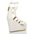 Back right side view of White PU High Heel Wedge Lace Up Ghillie Sandals Back right side view of White PU High Heel Wedge Lace Up Ghillie Sandals