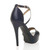 Back right side view of Navy PU High Heel Crossed Straps Platform Sandals
