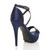 Back right side view of Navy Satin High Heel Crossed Straps Platform Sandals