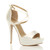 Front right side view of Ivory Satin High Heel Crossed Straps Platform Sandals