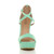 Front view of Mint Suede High Heel Crossed Straps Platform Sandals