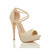 Front right side view of Nude PU High Heel Crossed Straps Platform Sandals