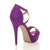 Back right side view of Purple Suede High Heel Crossed Straps Platform Sandals