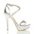Right side view of Silver PU High Heel Crossed Straps Platform Sandals