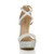 Front view of Silver Glitter High Heel Crossed Straps Platform Sandals