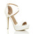 Front right side view of White PU High Heel Crossed Straps Platform Sandals