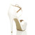 Back right side view of White PU High Heel Crossed Straps Platform Sandals