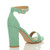 Back right side view of Mint Suede High Block Heel Ankle Strap Sandals