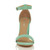Front view of Mint Suede High Block Heel Ankle Strap Sandals