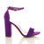 Right side view of Purple Suede High Block Heel Ankle Strap Sandals