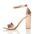 Left side view of Rose Gold PU High Block Heel Ankle Strap Sandals