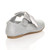 Back right side view of Silver Glitter Childrens Ribbon Bow Scalloped Bridesmaid Mary Jane Shoes Back right side view of Silver Glitter Childrens Ribbon Bow Scalloped Bridesmaid Mary Jane Shoes
