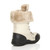 Back right side view of Beige PU Low Heel Winter Quilted Ankle Calf Boots