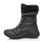 Left side view of Black PU Flat Winter Snow Calf Boots