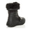 Back right side view of Black PU Flat Winter Snow Calf Boots