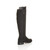 Back right side view of Black Suede Low Heel Stretch Riding Calf Knee Boots