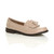 Front right side view of Nude Patent Flat Low Heel Fringe Tassel Loafers