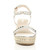 Front view of Silver PU Mid Wedge Heel Flatform Studded Sandals Platform Espadrilles