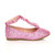 Right side view of Pink Flat T-Bar Glitter Wedding Bridesmaid Shoes Ballerinas