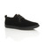 Front right side view of Black Suede Flat Lo-Top Desert Trainers Plimsolls Front right side view of Black Suede Flat Lo-Top Desert Trainers Plimsolls