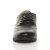 Front view of Black PU Flat Lace Up Vintage Style Oxford Shoes Brogues