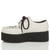 Left side view of White PU Double Platform Flatform Wedge Brothel Creepers
