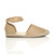 Right side view of Nude PU Flat Studded Ankle Strap Espadrilles
