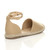 Back right side view of Nude PU Flat Studded Ankle Strap Espadrilles