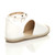 Back right side view of White PU Flat Studded Ankle Strap Espadrilles