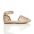 Right side view of Rose Gold PU Flat Studded Ankle Strap Espadrilles