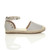 Right side view of Grey PU Flat Studded Ankle Strap Espadrilles
