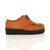 Right side view of Orange Suede Low Heel Wedge Platform Brothel Creepers Right side view of Orange Suede Low Heel Wedge Platform Brothel Creepers