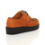 Back right side view of Orange Suede Low Heel Wedge Platform Brothel Creepers Back right side view of Orange Suede Low Heel Wedge Platform Brothel Creepers