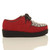Right side view of Red Leopard Suede Low Heel Wedge Platform Brothel Creepers