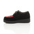 Left side view of Black / Tartan Suede Low Heel Wedge Platform Brothel Creepers Left side view of Black / Tartan Suede Low Heel Wedge Platform Brothel Creepers