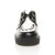Front view of Black / White PU Low Heel Wedge Platform Brothel Creepers Front view of Black / White PU Low Heel Wedge Platform Brothel Creepers