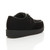 Back right side view of Black Suede Low Heel Wedge Platform Brothel Creepers Back right side view of Black Suede Low Heel Wedge Platform Brothel Creepers