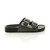 Right side view of Black PU Flatform Double Buckle Diamante Footbed Sandals Flip Flops Sliders Right side view of Black PU Flatform Double Buckle Diamante Footbed Sandals Flip Flops Sliders