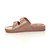 Left side view of Rose Gold PU Flatform Double Buckle Diamante Footbed Sandals Flip Flops Sliders Left side view of Rose Gold PU Flatform Double Buckle Diamante Footbed Sandals Flip Flops Sliders