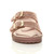 Front view of Rose Gold PU Flatform Double Buckle Diamante Footbed Sandals Flip Flops Sliders Front view of Rose Gold PU Flatform Double Buckle Diamante Footbed Sandals Flip Flops Sliders