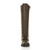 Front view of Brown PU Low Heel Military Calf Knee Boots