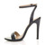 Left side view of Navy PU High Heel Barely There Strappy Sandals